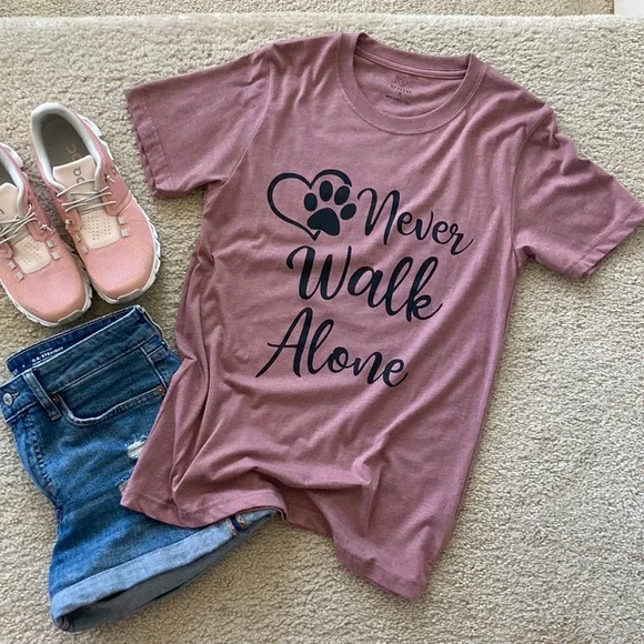 ‘Never Walk Alone’ Short Sleeve Graphic Tee - Picture 3 of 5